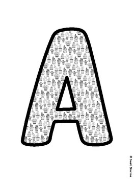 Cactus, Succulent Bulletin Board Letters, Succulent Alphabet Posters