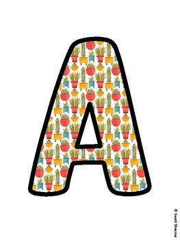 Cactus, Succulent Bulletin Board Letters, Succulent Alphabet Posters