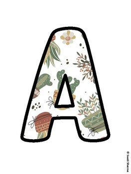 Cactus, Succulent Bulletin Board Letters, Succulent Alphabet Posters