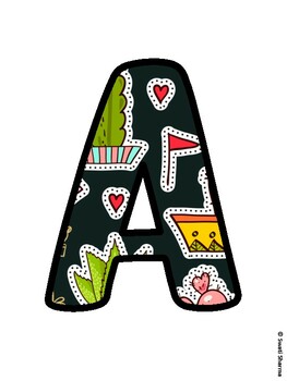 Cactus, Succulent Bulletin Board Letters, Succulent Alphabet Posters