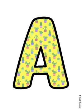 Cactus, Succulent Bulletin Board Letters, Succulent Alphabet Posters