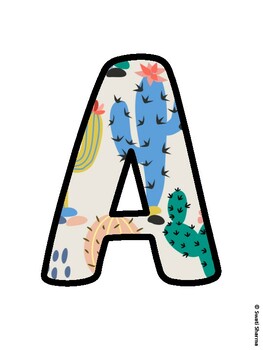 Cactus, Succulent Bulletin Board Letters, Succulent Alphabet Posters