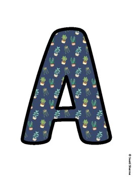 Cactus, Succulent Bulletin Board Letters, Succulent Alphabet Posters