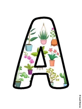 Cactus, Succulent Bulletin Board Letters, Succulent Alphabet Posters