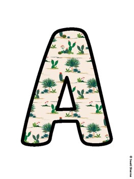 Cactus, Succulent Bulletin Board Letters, Succulent Alphabet Posters