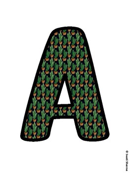 Cactus, Succulent Bulletin Board Letters, Succulent Alphabet Posters
