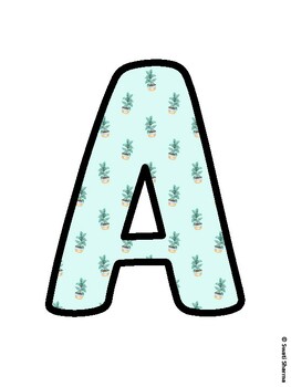 Cactus, Succulent Bulletin Board Letters, Succulent Alphabet Posters