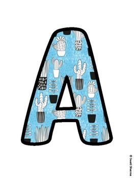 Cactus, Succulent Bulletin Board Letters, Succulent Alphabet Posters