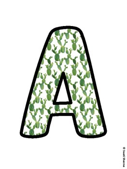 Cactus, Succulent Bulletin Board Letters, Succulent Alphabet Posters