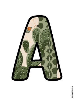Cactus, Succulent Bulletin Board Letters, Succulent Alphabet Posters
