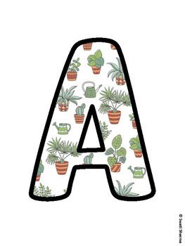 Cactus, Succulent Bulletin Board Letters, Succulent Alphabet Posters