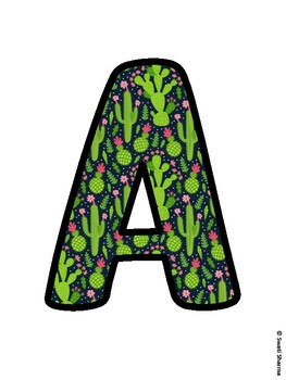 Cactus, Succulent Bulletin Board Letters, Succulent Alphabet Posters