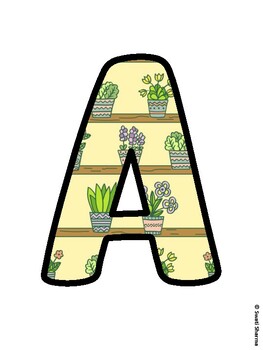 Cactus, Succulent Bulletin Board Letters, Succulent Alphabet Posters