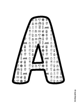 Cactus, Succulent Bulletin Board Letters, Succulent Alphabet Posters