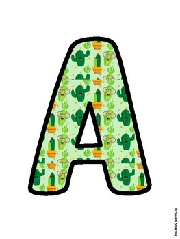 Cactus, Succulent Bulletin Board Letters, Succulent Alphabet Posters