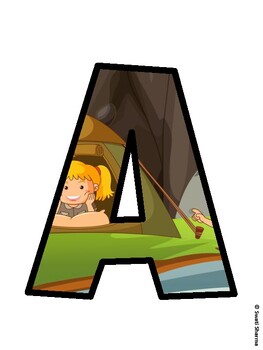 Camping Bulletin Board Décor Kit, Camping Bulletin Board Letters