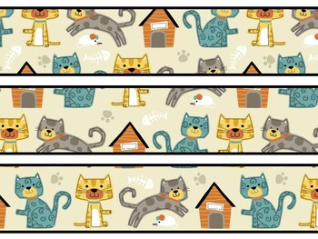 Cat Bulletin Board Decor Kit, Cat Letters