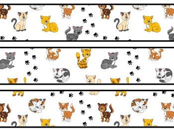 Cat Bulletin Board Decor Kit, Cat Letters