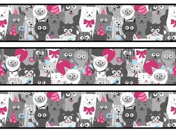 Cat Bulletin Board Decor Kit, Cat Letters