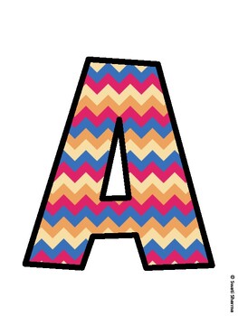 Chevron Bulletin Board Decor Kit, Chevron Bulletin Board Letters