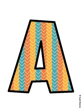 Chevron Bulletin Board Decor Kit, Chevron Bulletin Board Letters
