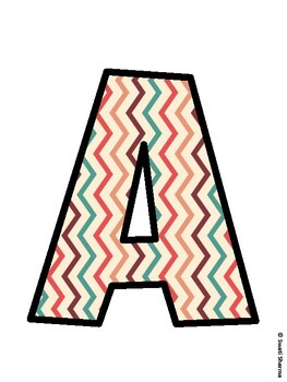 Chevron Bulletin Board Decor Kit, Chevron Bulletin Board Letters