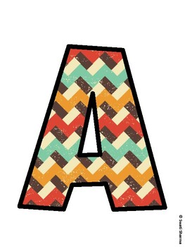 Chevron Bulletin Board Decor Kit, Chevron Bulletin Board Letters