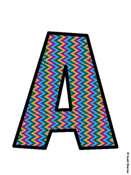 Chevron Bulletin Board Decor Kit, Chevron Bulletin Board Letters