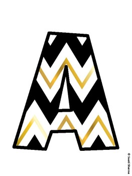 Chevron Bulletin Board Decor Kit, Chevron Bulletin Board Letters