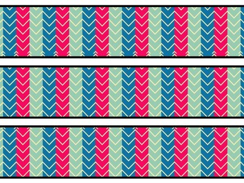 Chevron Bulletin Board Decor Kit, Chevron Letters