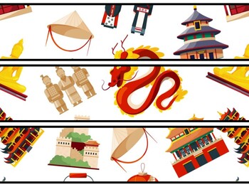 China Bulletin Board Decor Kit, China Letters