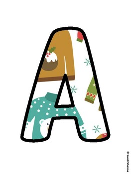 Christmas Bulletin Board Letters, Christmas Alphabet Posters