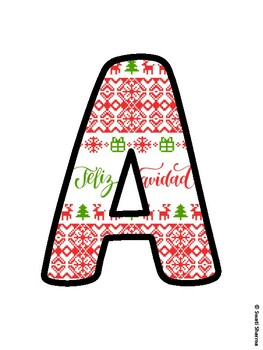 Christmas Bulletin Board Letters, Christmas Alphabet Posters
