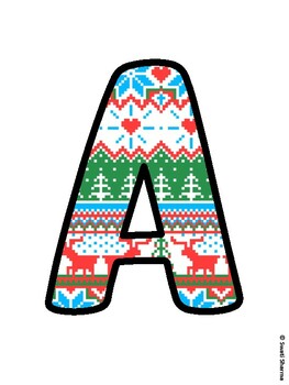 Christmas Bulletin Board Letters, Christmas Alphabet Posters