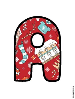 Christmas Bulletin Board Letters, Christmas Alphabet Posters