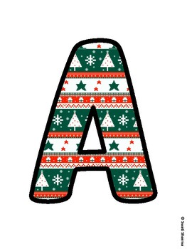 Christmas Bulletin Board Letters, Christmas Alphabet Posters