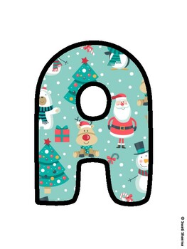 Christmas Bulletin Board Letters, Christmas Alphabet Posters
