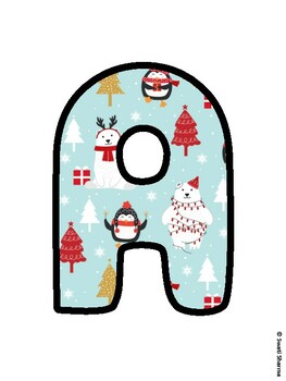 Christmas Bulletin Board Letters, Christmas Alphabet Posters