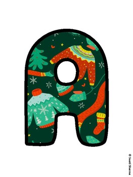 Christmas Bulletin Board Letters, Christmas Alphabet Posters