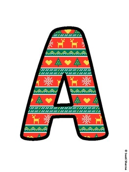 Christmas Bulletin Board Letters, Christmas Alphabet Posters