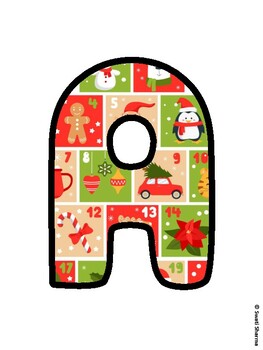Christmas Bulletin Board Letters, Christmas Alphabet Posters