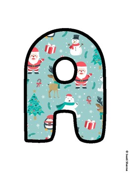 Christmas Bulletin Board Letters, Christmas Alphabet Posters