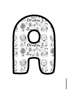 Christmas Bulletin Board Letters, Christmas Alphabet Posters