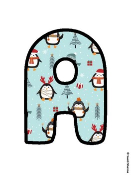 Christmas Bulletin Board Letters, Christmas Alphabet Posters