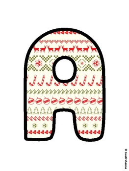 Christmas Bulletin Board Letters, Christmas Alphabet Posters