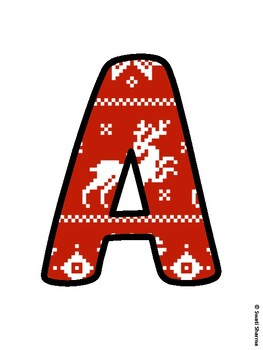 Christmas Bulletin Board Letters, Christmas Alphabet Posters