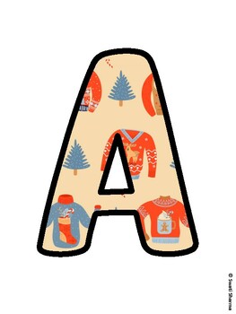 Christmas Bulletin Board Letters, Christmas Alphabet Posters