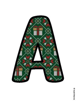 Christmas Bulletin Board Letters, Christmas Alphabet Posters