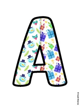 Christmas Bulletin Board Letters, Christmas Alphabet Posters