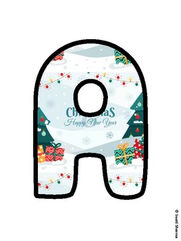 Christmas Bulletin Board Letters, Christmas Alphabet Posters
